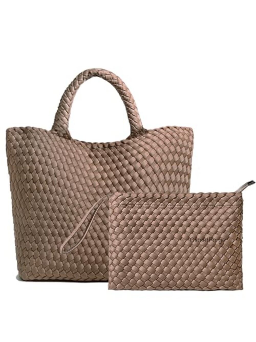 Woven Hobo Bag Women Neoprene Tote Handbag Large Capacity Handmade Shoulder Bag